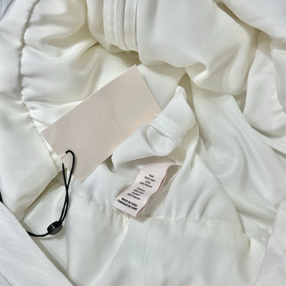 NWT Cinq a Sept Draven White One Shoulder Sleeveless Ruffle Pleaded Crop Top M - Picture 5 of 6